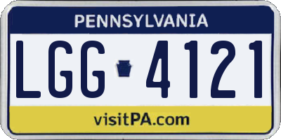 PA license plate LGG4121