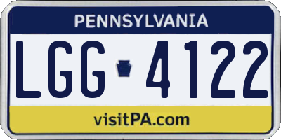 PA license plate LGG4122