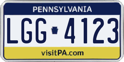 PA license plate LGG4123