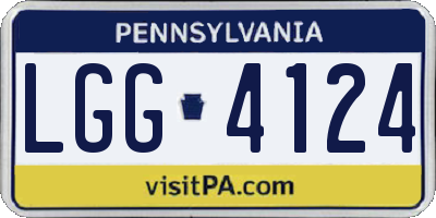 PA license plate LGG4124