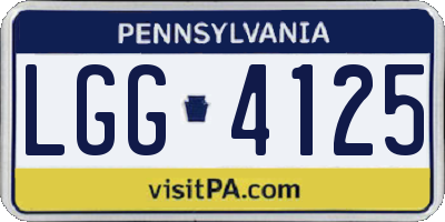 PA license plate LGG4125