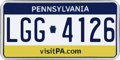 PA license plate LGG4126