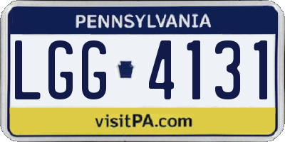 PA license plate LGG4131