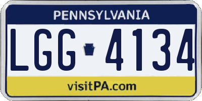 PA license plate LGG4134