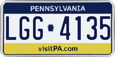 PA license plate LGG4135