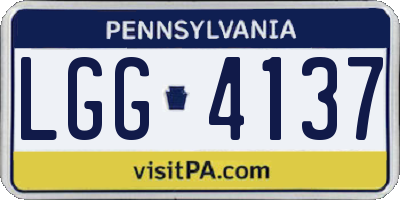 PA license plate LGG4137
