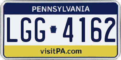 PA license plate LGG4162