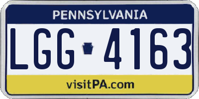 PA license plate LGG4163