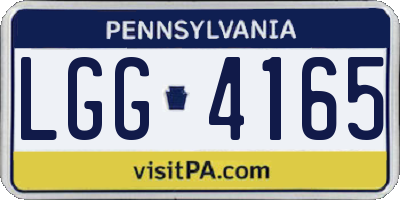 PA license plate LGG4165