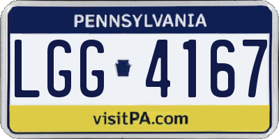 PA license plate LGG4167