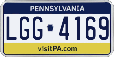 PA license plate LGG4169