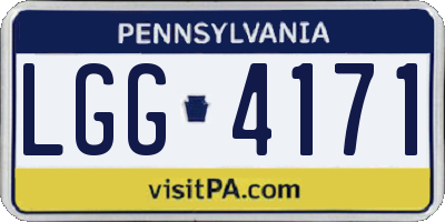 PA license plate LGG4171