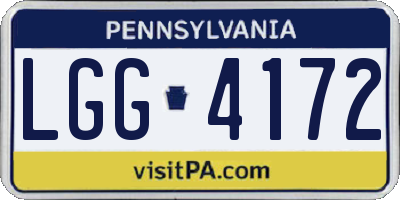 PA license plate LGG4172