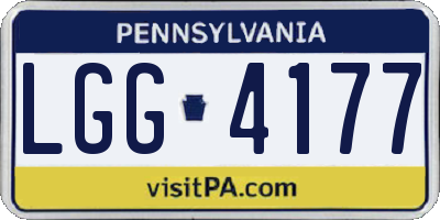 PA license plate LGG4177