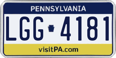 PA license plate LGG4181