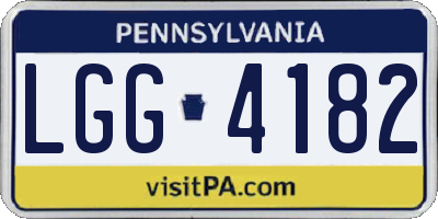 PA license plate LGG4182