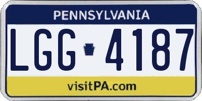 PA license plate LGG4187