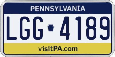 PA license plate LGG4189