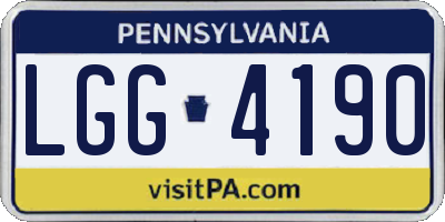 PA license plate LGG4190
