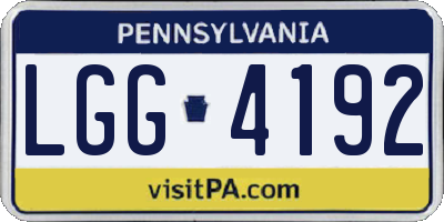 PA license plate LGG4192