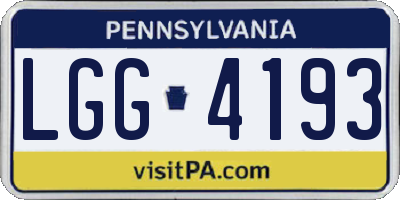 PA license plate LGG4193