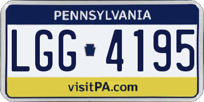 PA license plate LGG4195