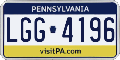 PA license plate LGG4196