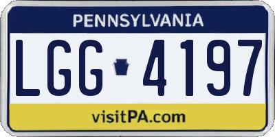 PA license plate LGG4197