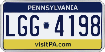 PA license plate LGG4198