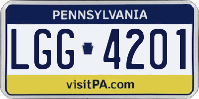 PA license plate LGG4201