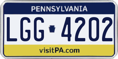 PA license plate LGG4202