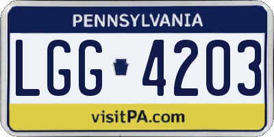 PA license plate LGG4203