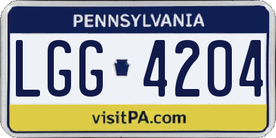 PA license plate LGG4204