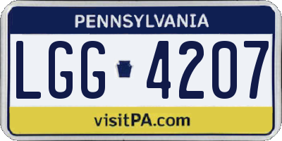 PA license plate LGG4207