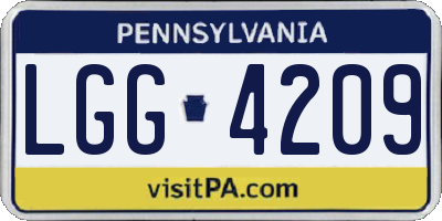 PA license plate LGG4209