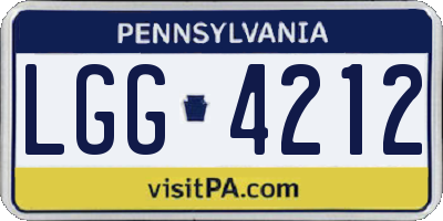 PA license plate LGG4212