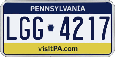 PA license plate LGG4217