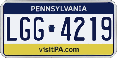 PA license plate LGG4219