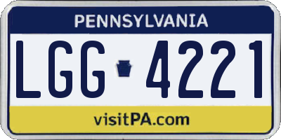 PA license plate LGG4221