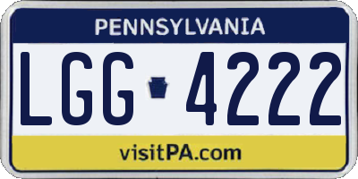 PA license plate LGG4222