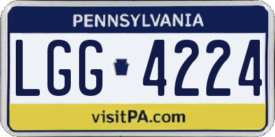 PA license plate LGG4224