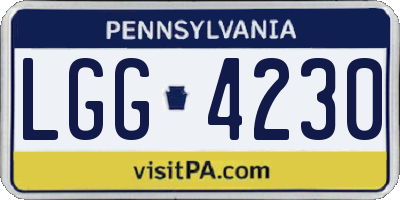 PA license plate LGG4230