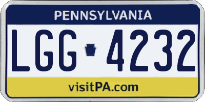 PA license plate LGG4232