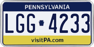 PA license plate LGG4233