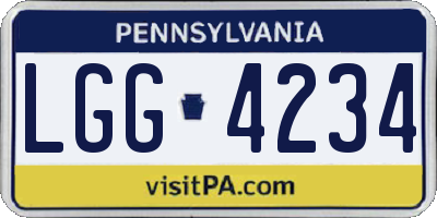 PA license plate LGG4234