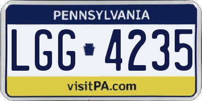 PA license plate LGG4235
