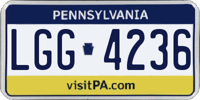 PA license plate LGG4236