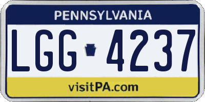 PA license plate LGG4237