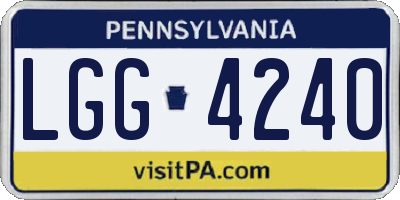 PA license plate LGG4240