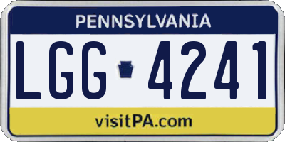 PA license plate LGG4241